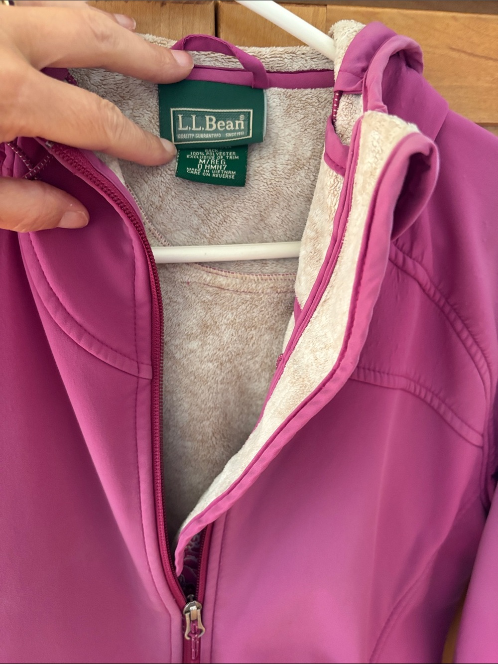 L.L. Bean Women's Teddy-Lined Jacket in Magenta